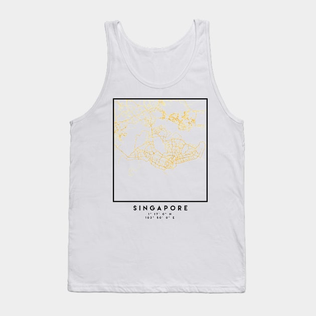 SINGAPORE CITY STREET MAP ART Tank Top by deificusArt